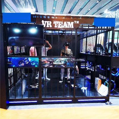 Harga bagus 380V 9d Virtual Reality Simulator 4 Orang Ruang Penembakan Besar on line